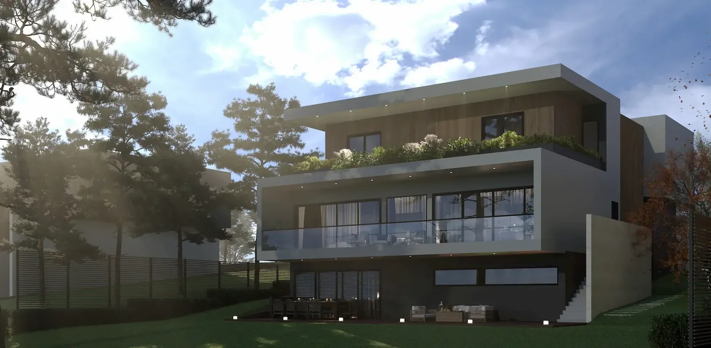 An individually designed villa — view from the garden